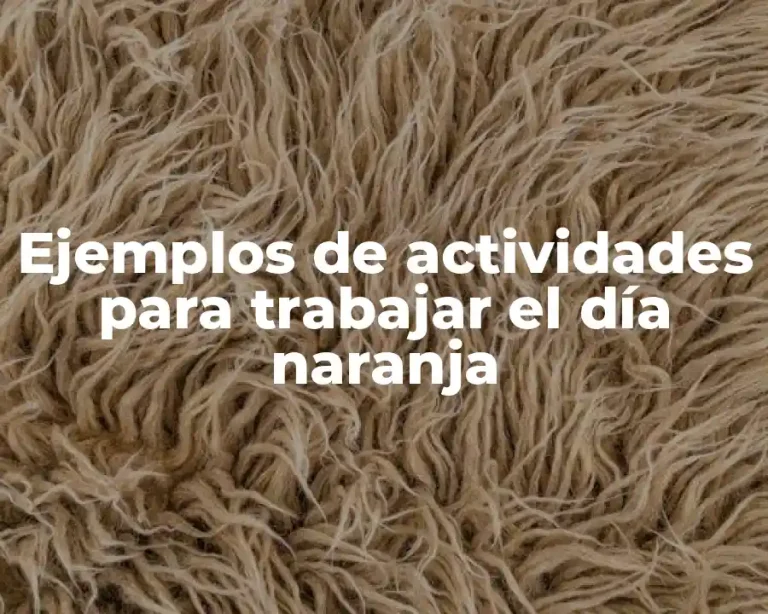 Ejemplos de actividades para trabajar el día naranja