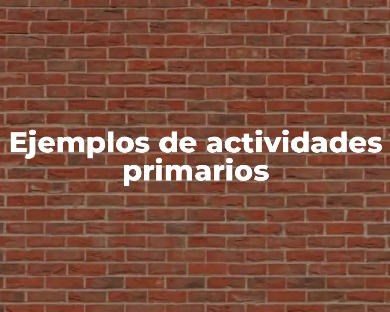 Ejemplos de actividades primarios