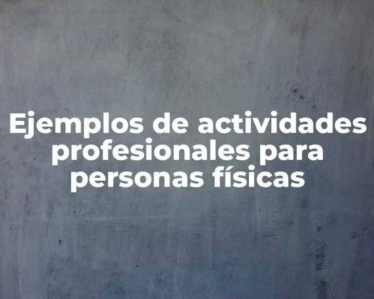 Ejemplos de actividades profesionales para personas físicas