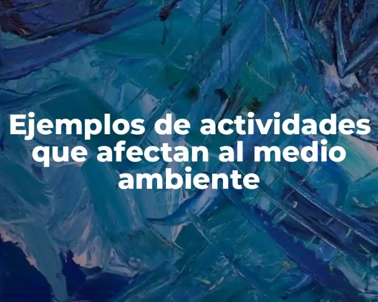 Ejemplos de actividades que afectan al medio ambiente