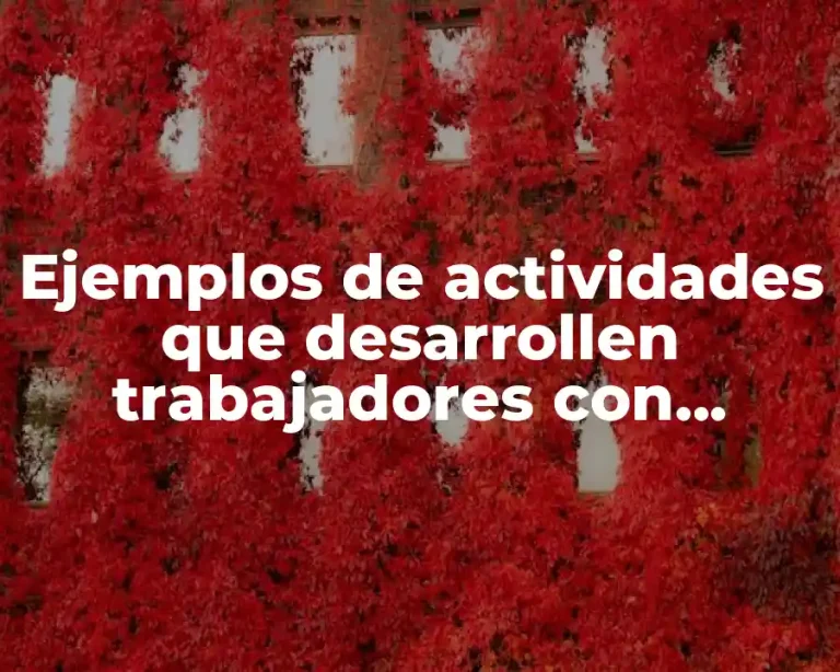 Ejemplos de actividades que desarrollen trabajadores con discapacidad y Significado
