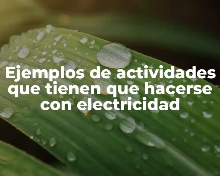 Ejemplos de actividades que tienen que hacerse con electricidad