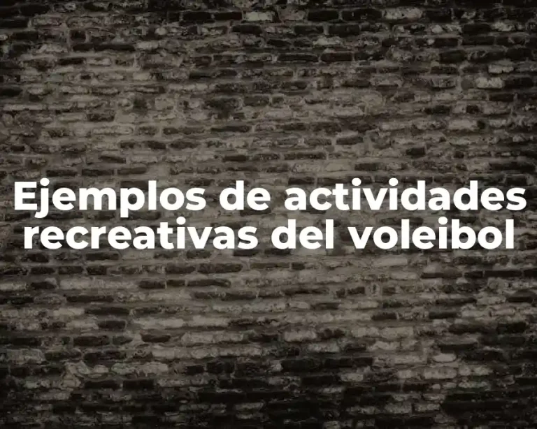 Ejemplos de actividades recreativas del voleibol