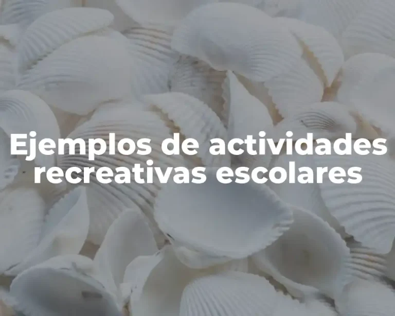 Ejemplos de actividades recreativas escolares