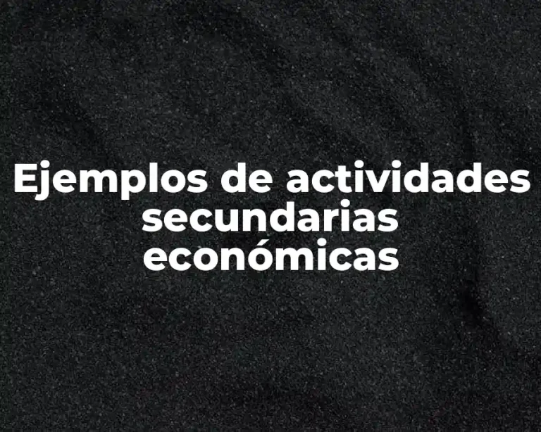 Ejemplos de actividades secundarias económicas