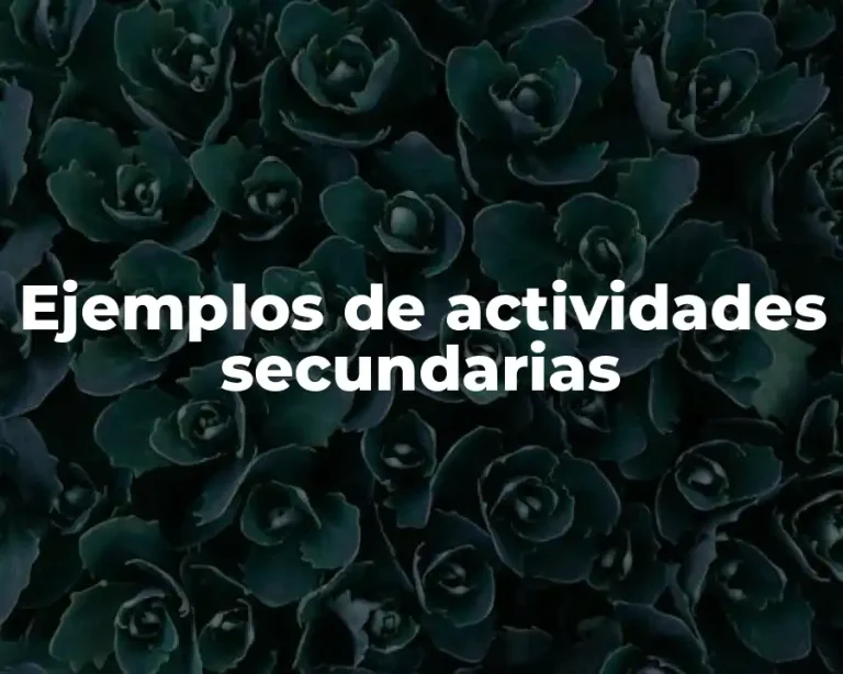 Ejemplos de actividades secundarias