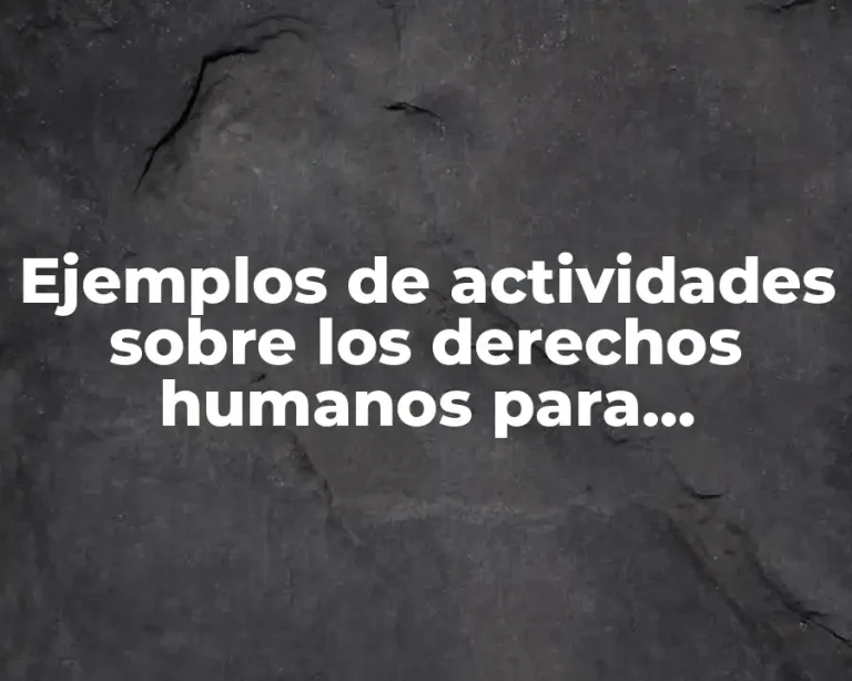 Ejemplos de actividades sobre los derechos humanos para secundaria