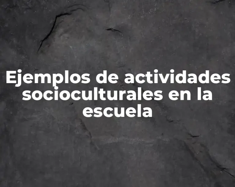 Ejemplos de actividades socioculturales en la escuela