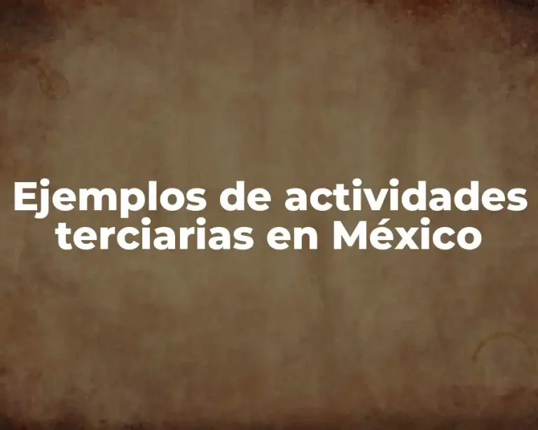 Ejemplos de actividades terciarias en México