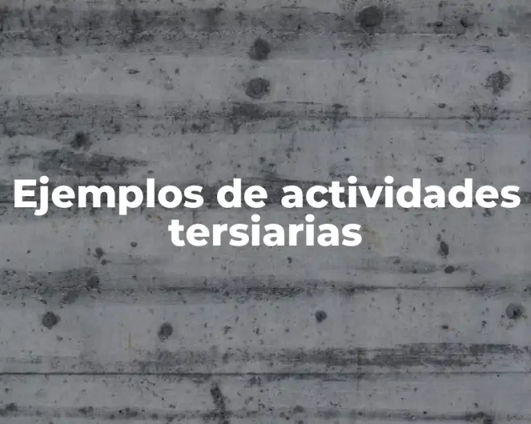 Ejemplos de actividades tersiarias