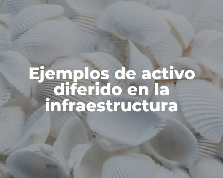 Ejemplos de activo diferido en la infraestructura