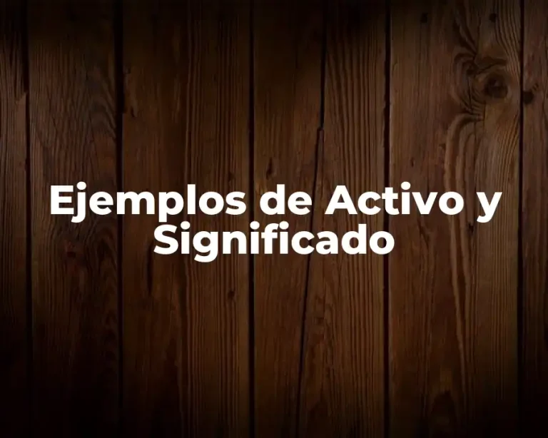Ejemplos de Activo y Significado