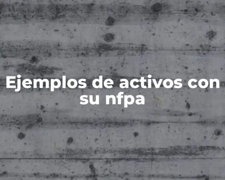 Ejemplos de activos con su nfpa