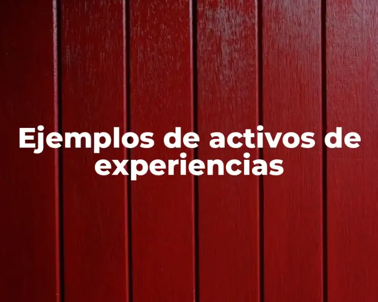 Ejemplos de activos de experiencias