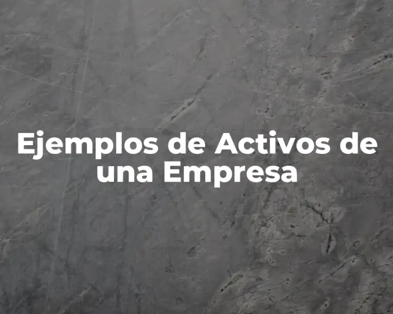 Ejemplos de Activos de una Empresa