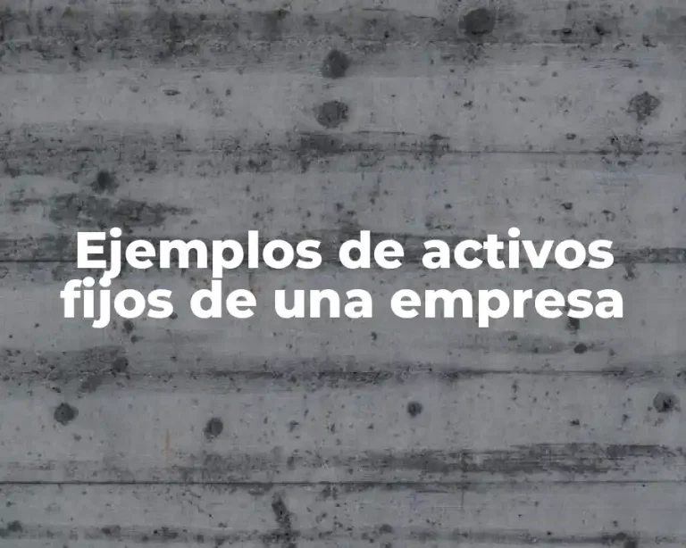 Ejemplos de activos fijos de una empresa