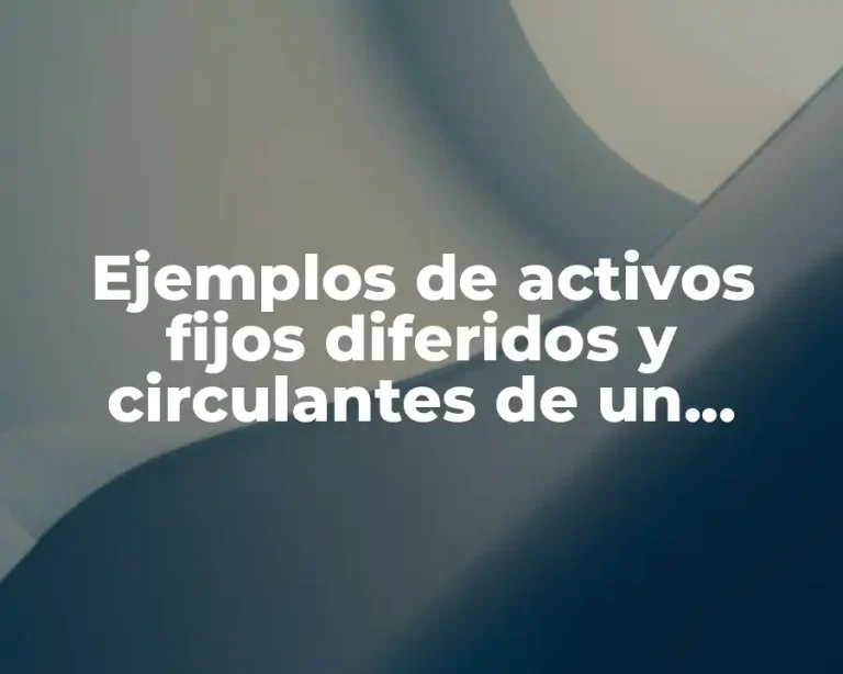 Ejemplos de activos fijos diferidos y circulantes de un restaurante