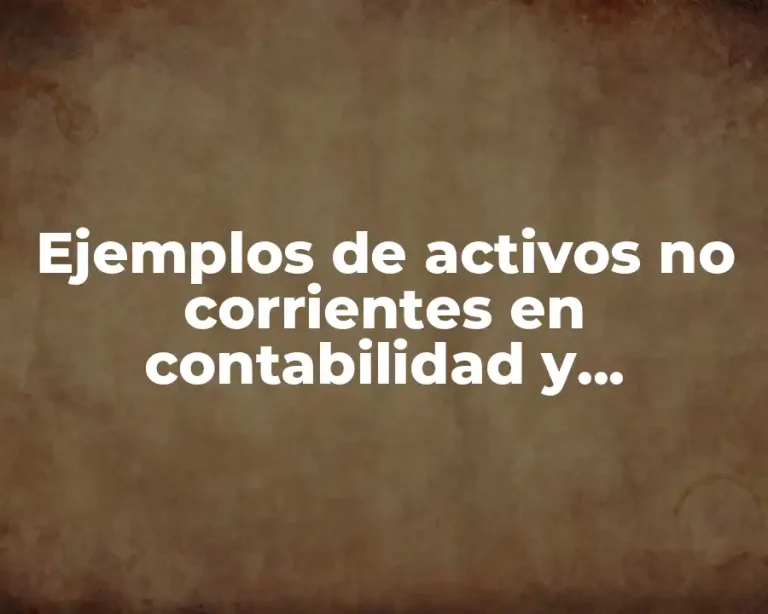Ejemplos de activos no corrientes en contabilidad y Significado