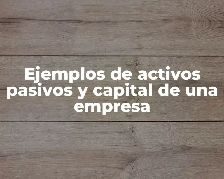 Ejemplos de activos pasivos y capital de una empresa