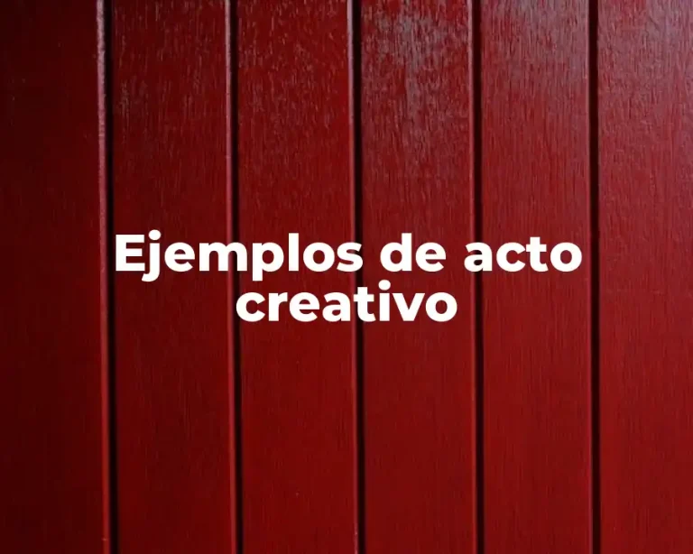 Ejemplos de acto creativo