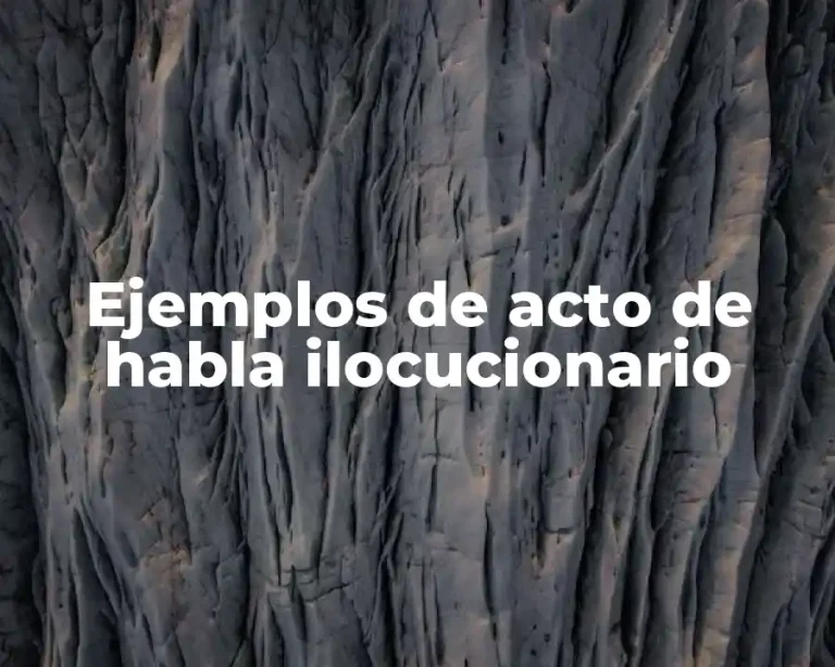 Ejemplos de acto de habla ilocucionario