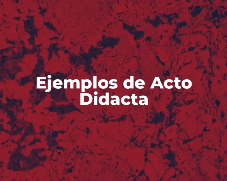 Ejemplos de Acto Didacta