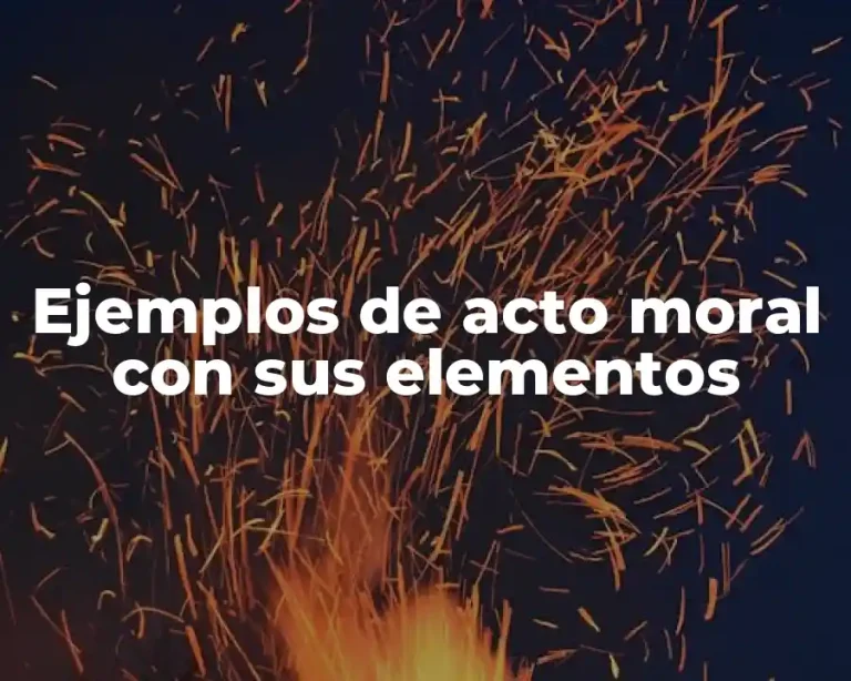 Ejemplos de acto moral con sus elementos