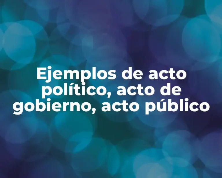Ejemplos de acto político, acto de gobierno, acto público