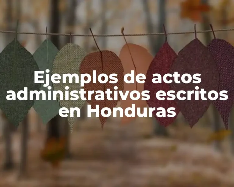 Ejemplos de actos administrativos escritos en Honduras