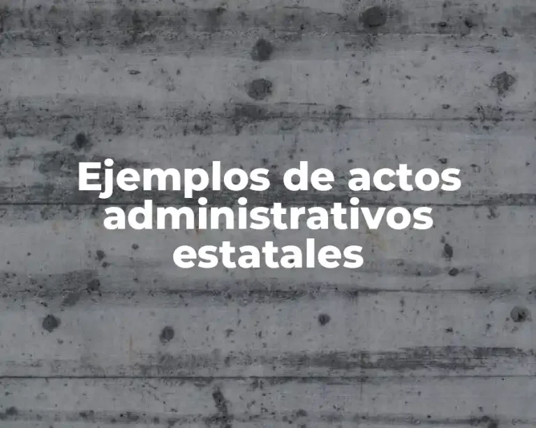 Ejemplos de actos administrativos estatales