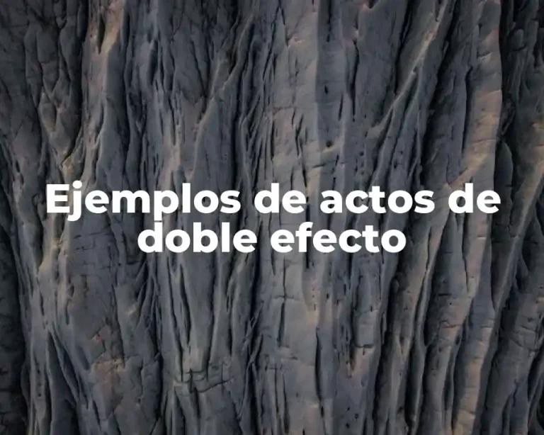 Ejemplos de actos de doble efecto