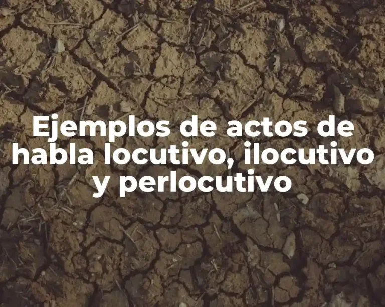 Ejemplos de actos de habla locutivo, ilocutivo y perlocutivo