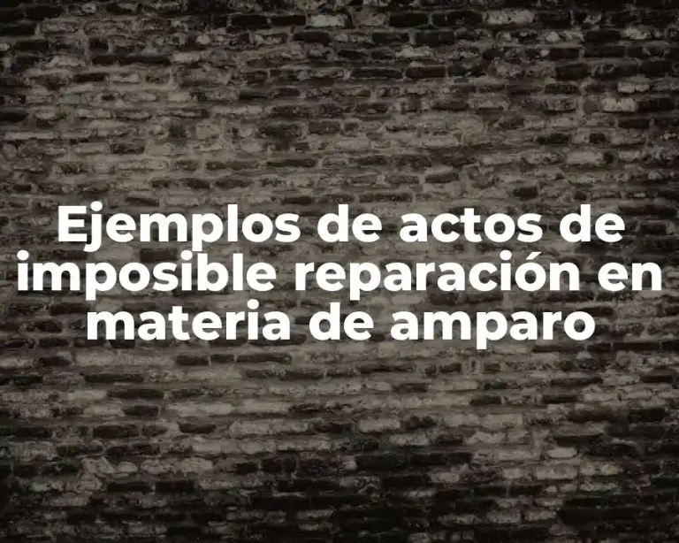 Ejemplos de actos de imposible reparación en materia de amparo
