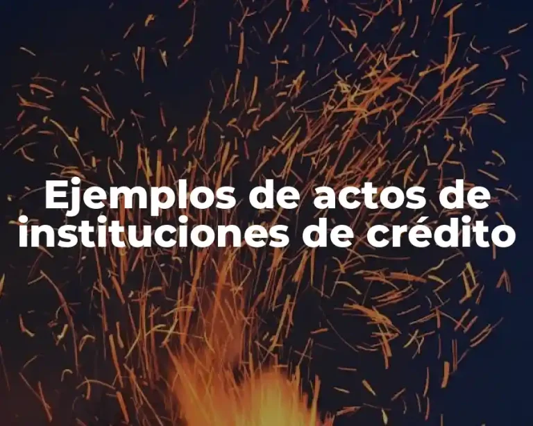 Ejemplos de actos de instituciones de crédito