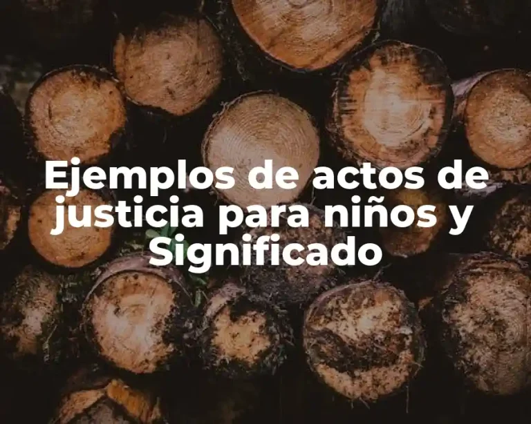 Ejemplos de actos de justicia para niños y Significado