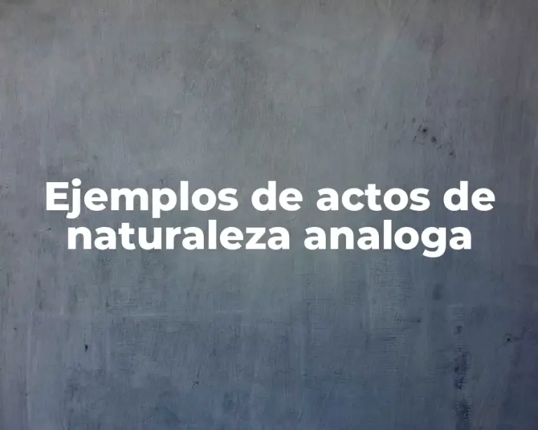 Ejemplos de actos de naturaleza analoga