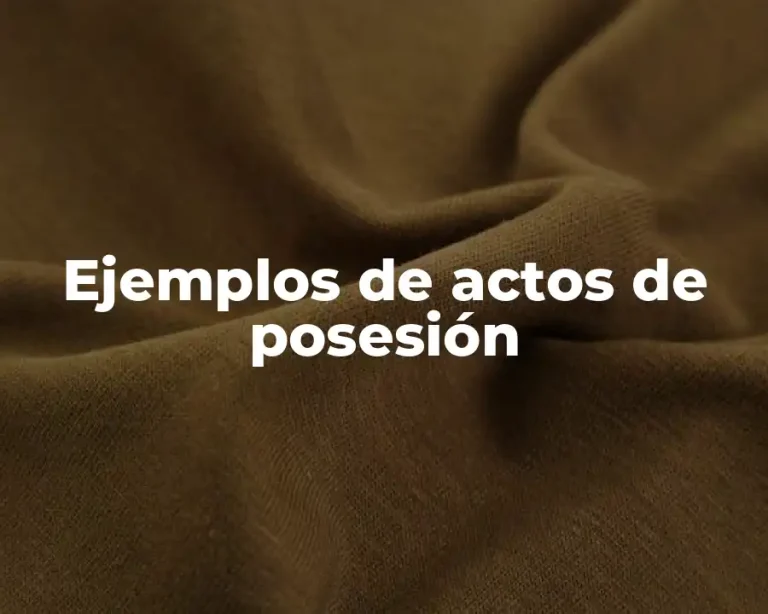 Ejemplos de actos de posesión