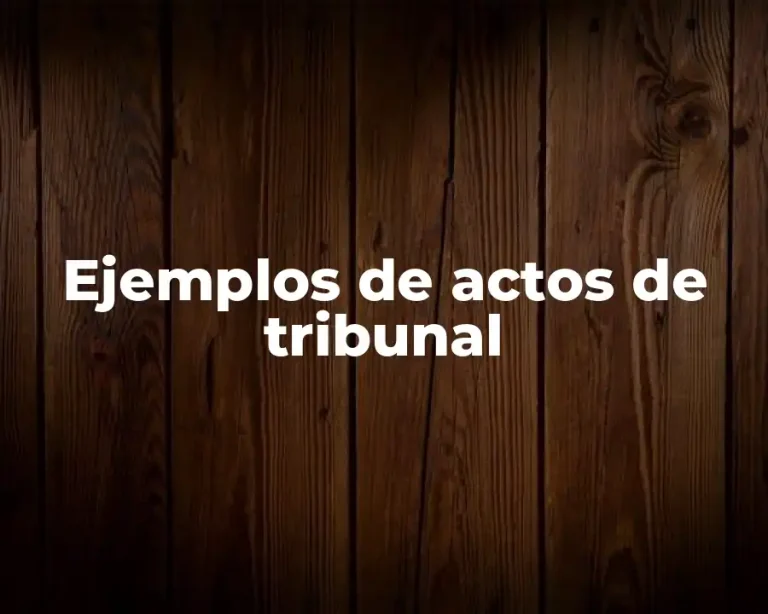 Ejemplos de actos de tribunal