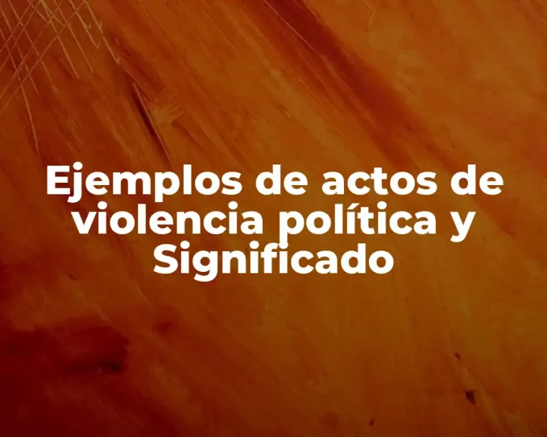 Ejemplos de actos de violencia política y Significado