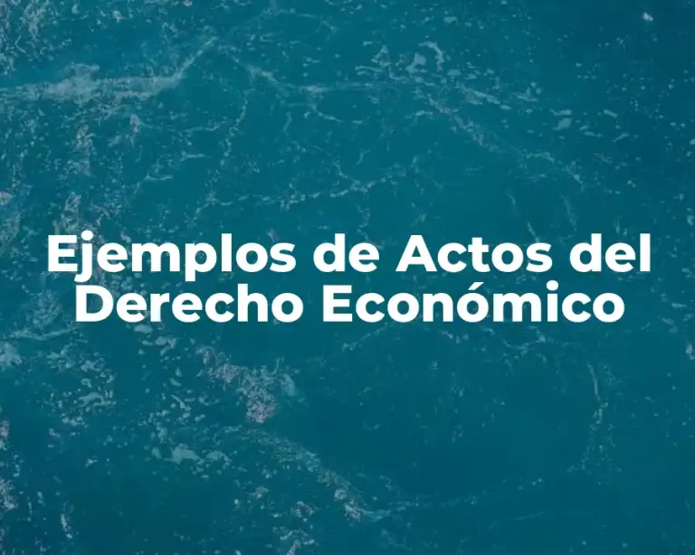Ejemplos de Actos del Derecho Económico