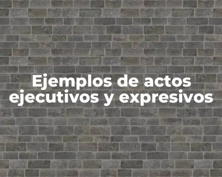 Ejemplos de actos ejecutivos y expresivos