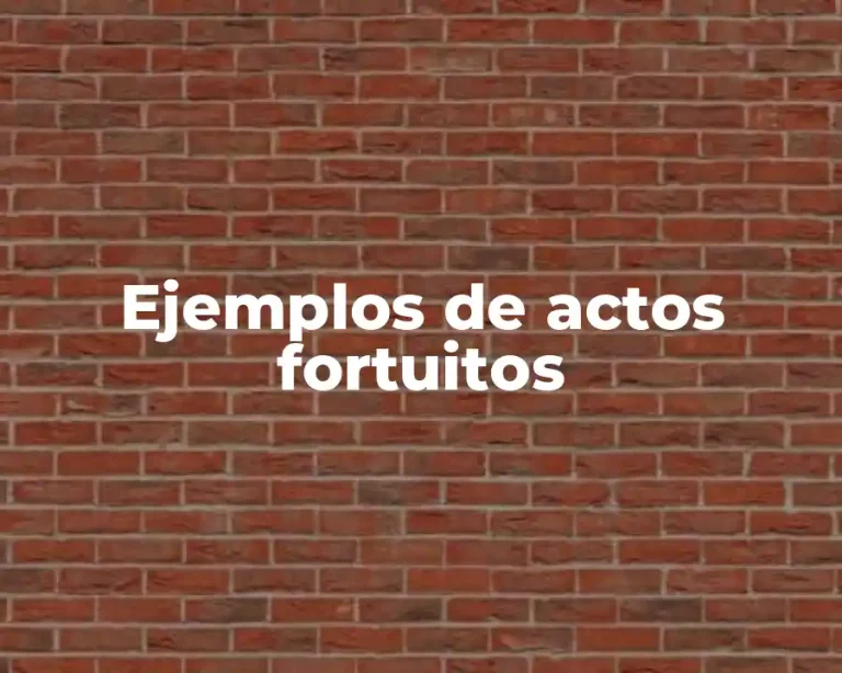 Ejemplos de actos fortuitos
