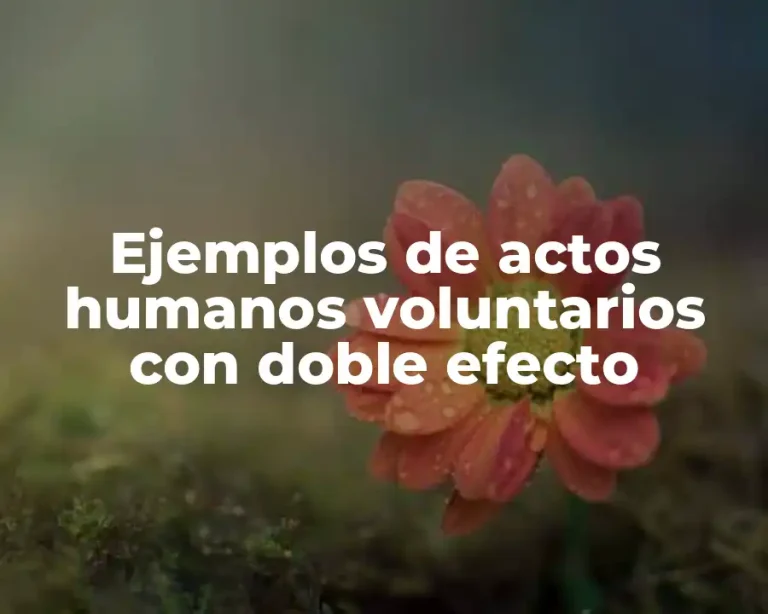 Ejemplos de actos humanos voluntarios con doble efecto