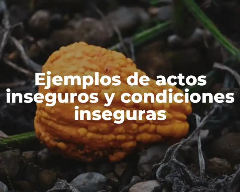 Ejemplos de actos inseguros y condiciones inseguras