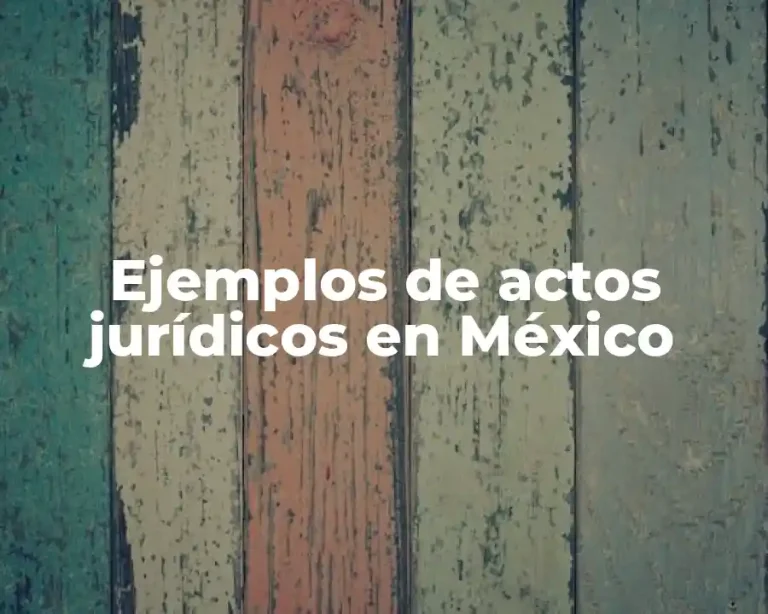 Ejemplos de actos jurídicos en México