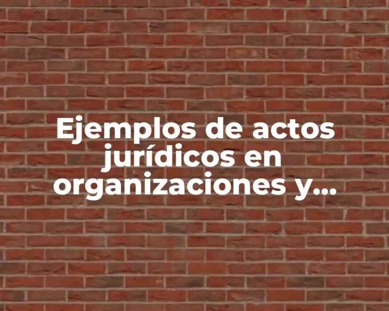 Ejemplos de actos jurídicos en organizaciones y Significado