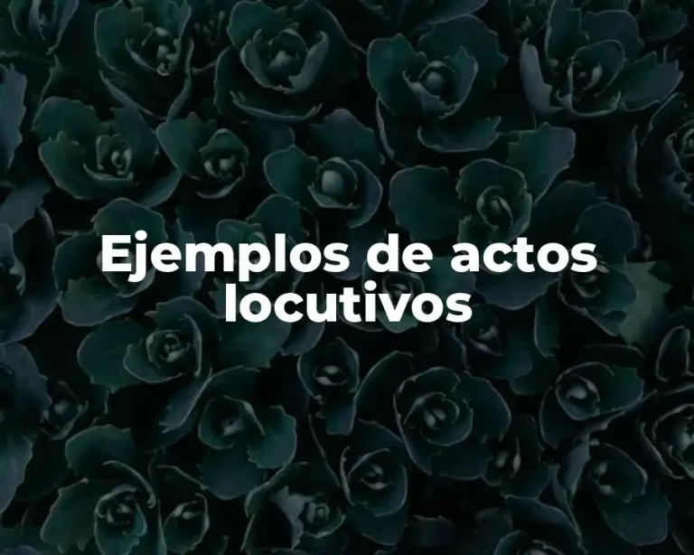 Ejemplos de actos locutivos