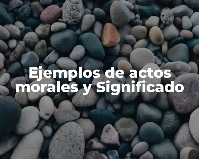 Ejemplos de actos morales y Significado