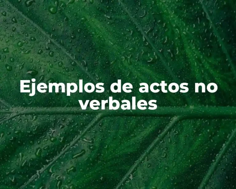 Ejemplos de actos no verbales