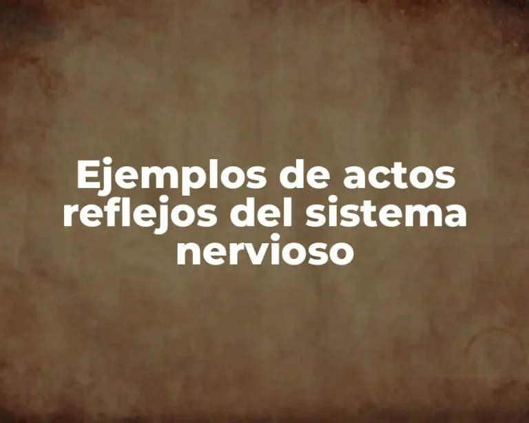Ejemplos de actos reflejos del sistema nervioso